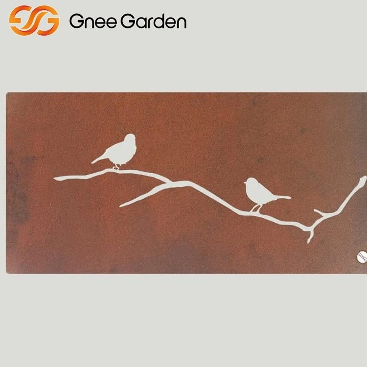 Corten Steel Garden Four fold Screens