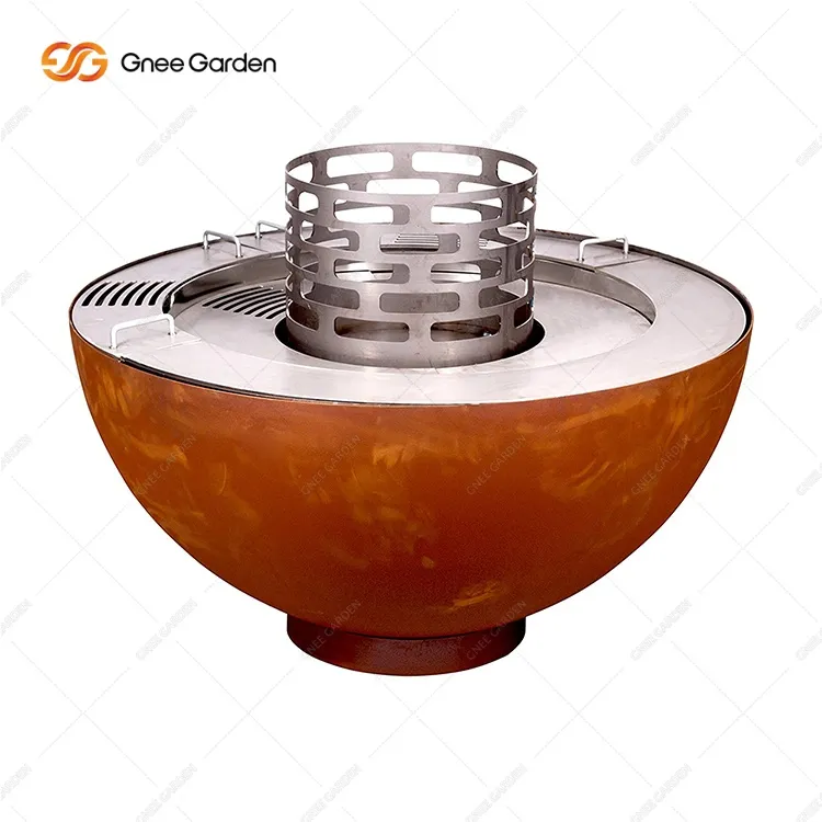 コールテン鋼ウッドバーニングリングファイヤーボウルバーベキュー