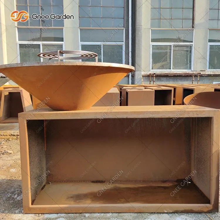 コールテンスチール製薪バーベキューバーベキュー収納スペース付き