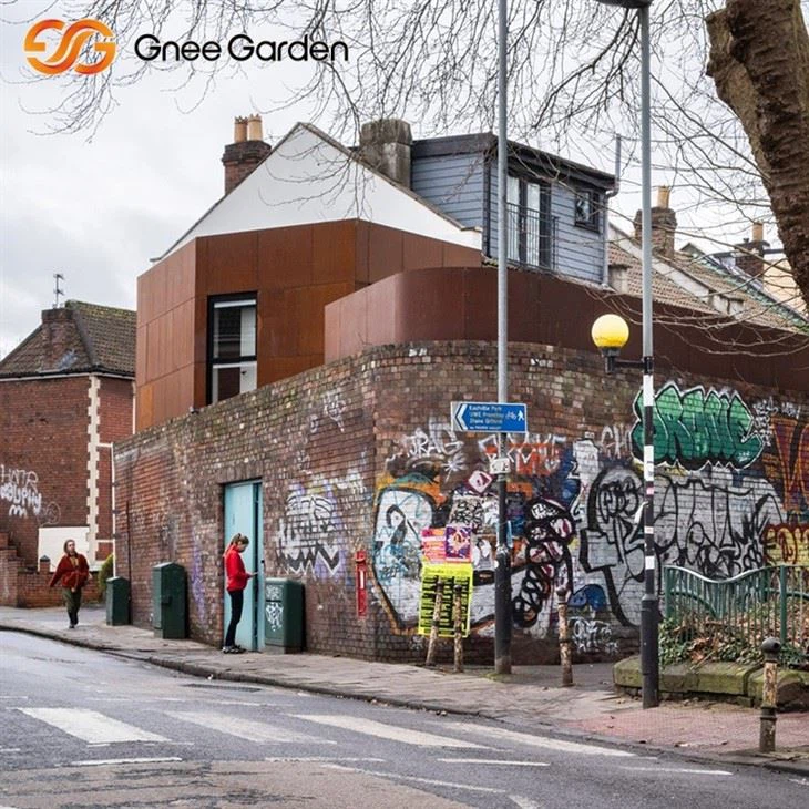 金属クラッディングパネルコルテンラスト効果