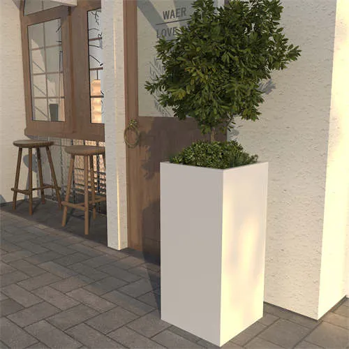 白い長いプランター装飾カスタマイズ